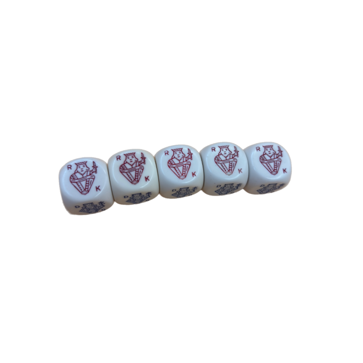 Dés Poker - Set de 5 dés cartes - Jeu de dés +8 ans 2-6 joueurs