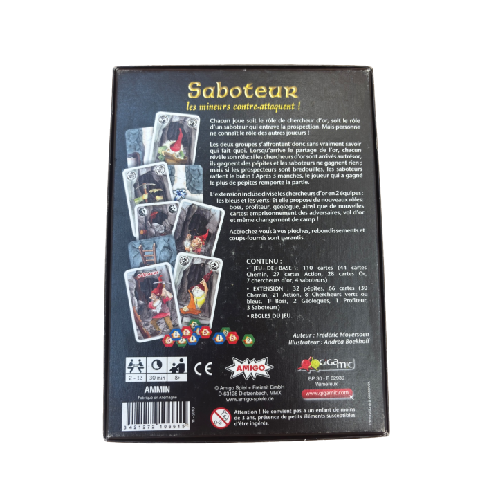 Saboteur - Gigamic - Jeu de cartes strategie 8 ans 2-12 joueurs