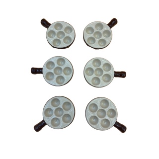 Service 6 plats escargots ceramique marron vintage - Brocante