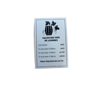 Carte Propriété Salon des Vins de Londres - Monopoly Vins