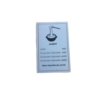Titre propriété Aligot - Monopoly Aveyron Hasbro