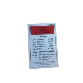 Titre propriété Bassin Decazevillois - Monopoly Aveyron