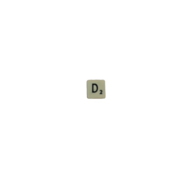 Lettre D — Scrabble Voyage 1988 — Pièce détachée
