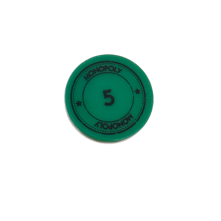 Jeton vert valeur 5 - Monopoly Edition Monde - Hasbro