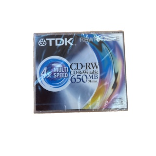 CD-RW TDK 650MB 4x - Support Réinscriptible 74 min - Occasion
