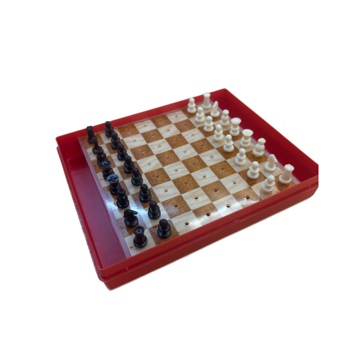 Jeu d'Echecs Magnetique - Voyage Plastique Rouge 2 joueurs -