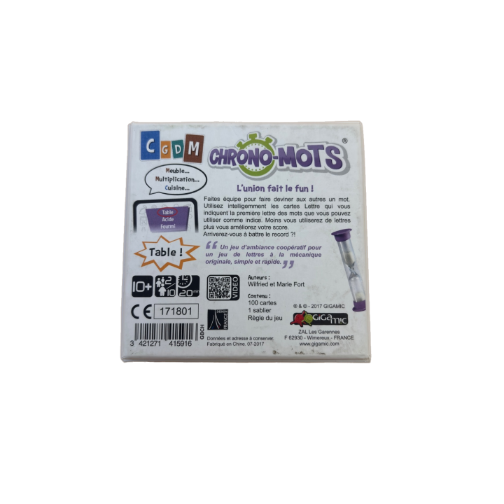 Chrono-Mots - Gigamic - Jeu cooperatif lettres 10 ans 2-10