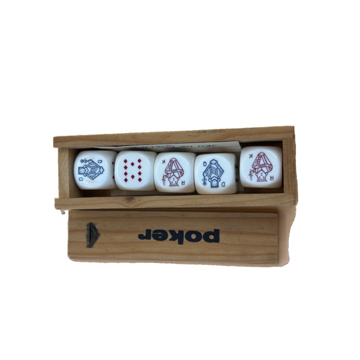 Poker Dés - Coffret Bois 5 Dés - Jeu de des +8 ans 2-6 joueurs -