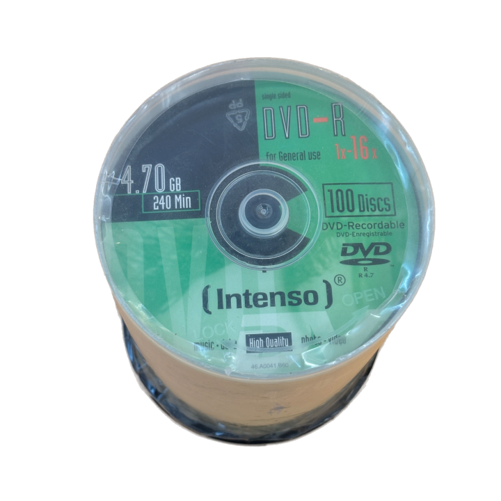 DVD-R Intenso 4.7GB 16x - Lot 100 disques vierges enregistrables
