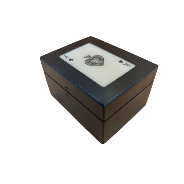 Coffret 2 Jeux de Cartes As de Pique - Boite bois cartes poker -