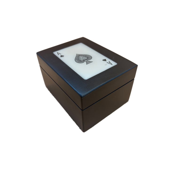 Coffret 2 Jeux de Cartes As de Pique - Boite bois cartes poker -