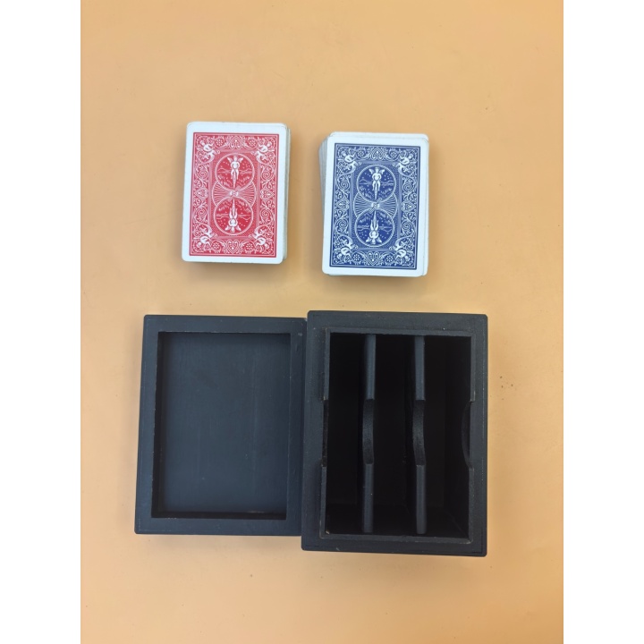Coffret 2 Jeux de Cartes As de Pique - Boite bois cartes poker -