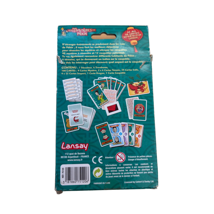 Mystères de Pékin - Lansay - Jeu Cartes Détective 8 ans 2-4 j