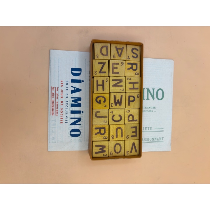 Diamino - Jeu de Lettres et Chiffres Bois Vintage