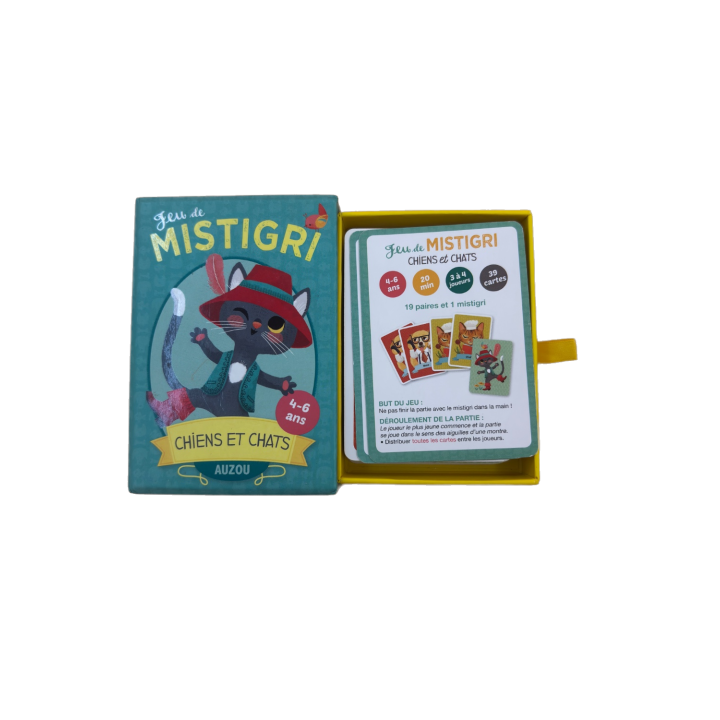 Mistigri Chiens et Chats - Auzou - Jeu Cartes 4 ans 3-4j