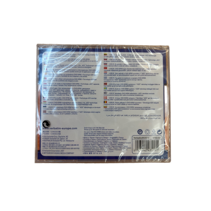 DVD-R Verbatim 4.7GB 16x AZO 120min