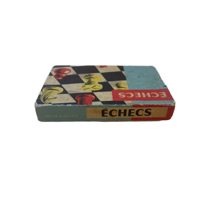 Jeu d'Échecs Vintage Plastique - Boîte Jaune - 2 Joueurs