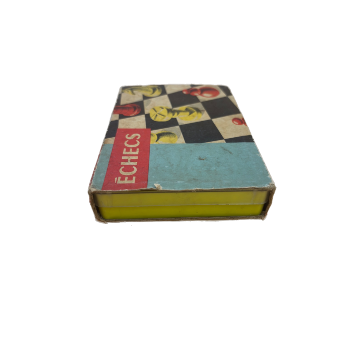Jeu d'Échecs Vintage Plastique - Boîte Jaune - 2 Joueurs