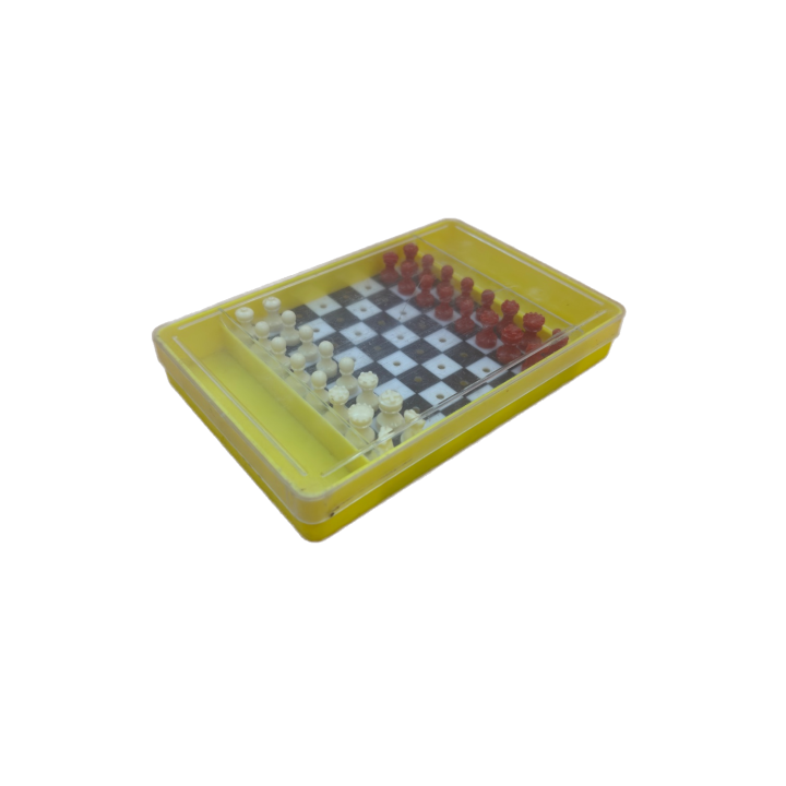 Jeu d'Échecs Vintage Plastique - Boîte Jaune - 2 Joueurs