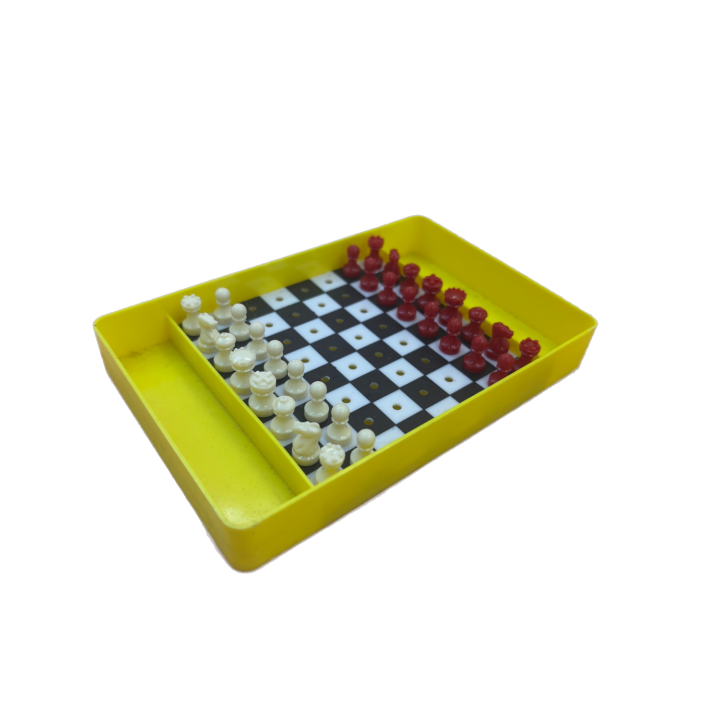 Jeu d'Échecs Vintage Plastique - Boîte Jaune - 2 Joueurs