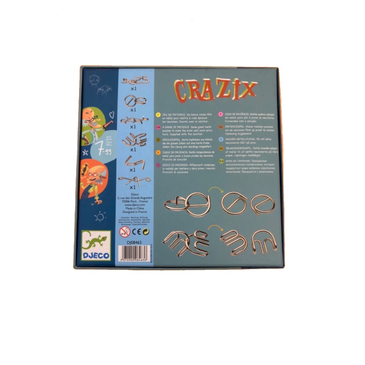 Crazix - DJECO - Casse-Tête Métal 6 Puzzles 7-99 ans