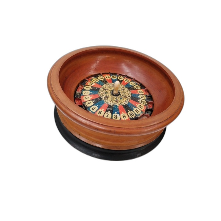 Roulette Ancienne en Bois Tourné Tige en Os - Jeux Nouveaux Réunis - O