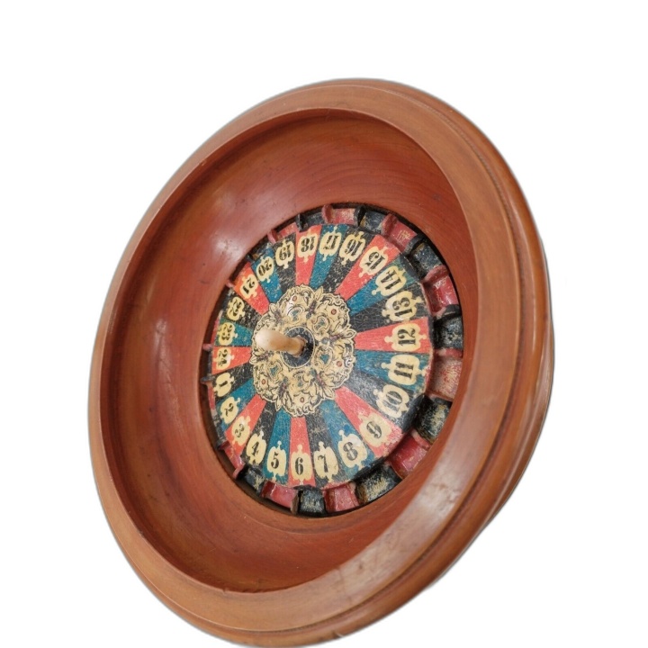 Roulette Ancienne en Bois Tourné Tige en Os - Jeux Nouveaux Réunis - O