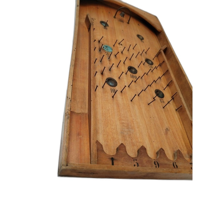 Bagatelle en Bois Ancienne - Flipper Table Vintage - Jeu Adresse Rétro