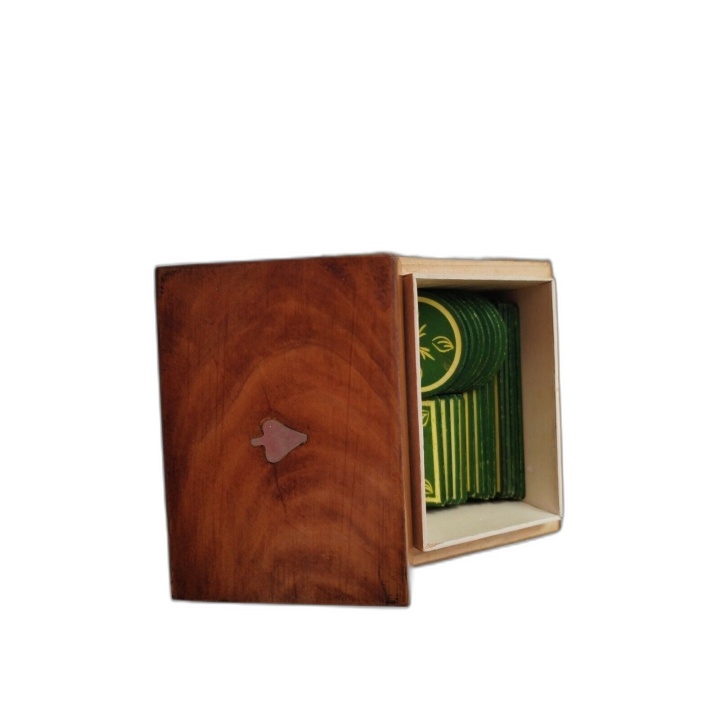 Coffret Jetons de Poker Anciens - Boîte Bois Marquetée 4 Tiroirs - Jet