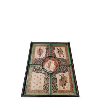 Jeu du Nain Jaune Ancien Watilliaux 1890 - Plateau Bois + Jeu de Carte