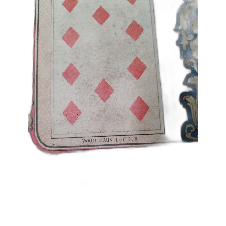 Jeu du Nain Jaune Ancien Watilliaux 1890 - Plateau Bois + Jeu de Carte