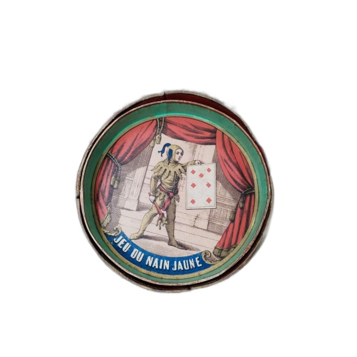 Jeu du Nain Jaune Ancien Watilliaux 1890 - Plateau Bois + Jeu de Carte