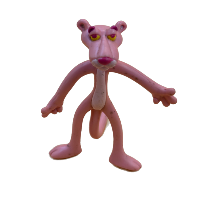 Figurine Panthère Rose - 12cm - Plastique souple