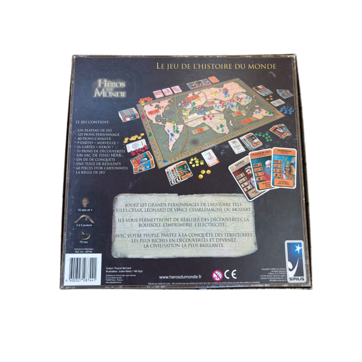 Héros du Monde - Sirius - Jeu Stratégie Histoire 10 ans 2-5 j