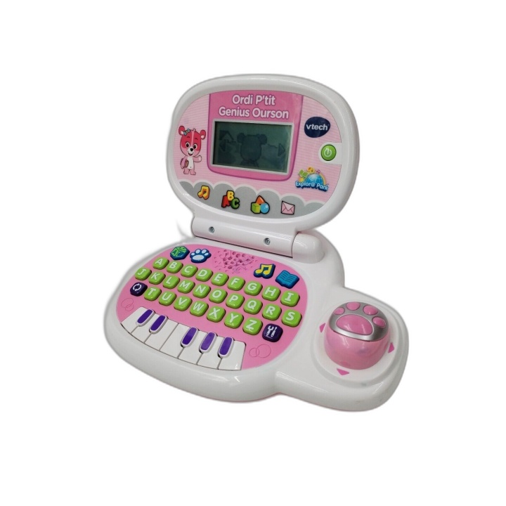 VTech Ordi P'tit Genius Ourson Rose - Ordinateur Éducatif Enfant 2-5 a