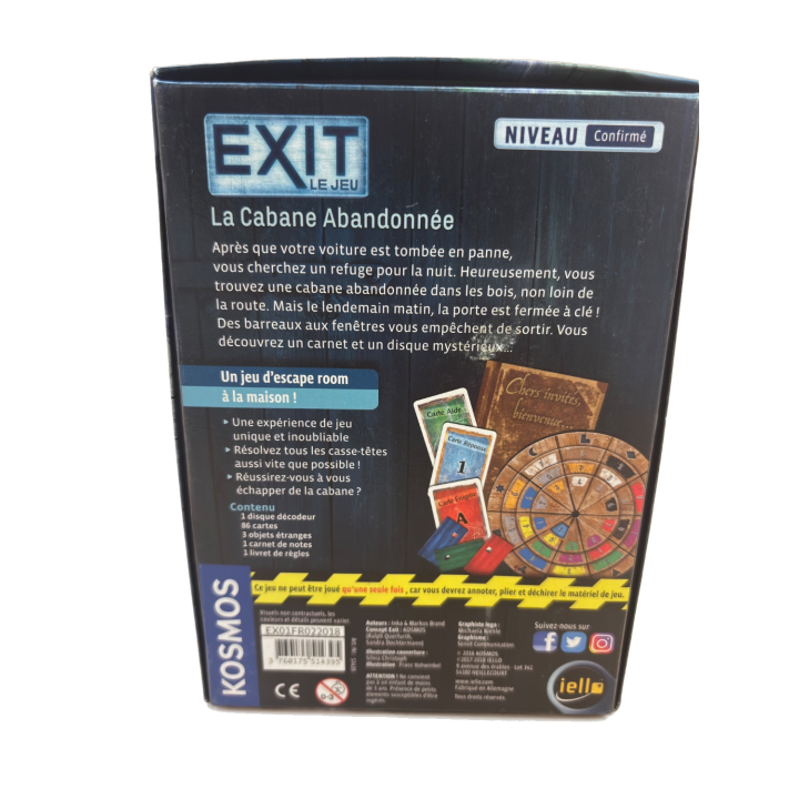 EXIT La Cabane Abandonnée - Iello - Escape Room 12 ans 1-4 j