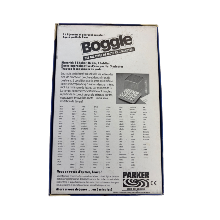 Boggle - Parker - Jeu Lettres Rapidité 8 ans 1-8 j