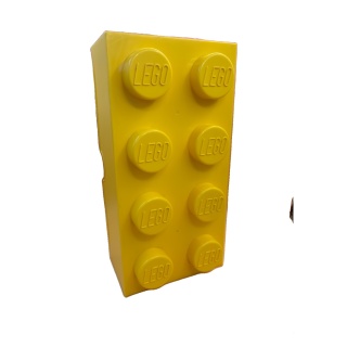 Boîte Rangement LEGO Brique Jaune - Stockage Déco Vintage