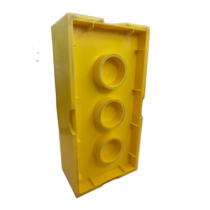 Boîte Rangement LEGO Brique Jaune - Stockage Déco Vintage