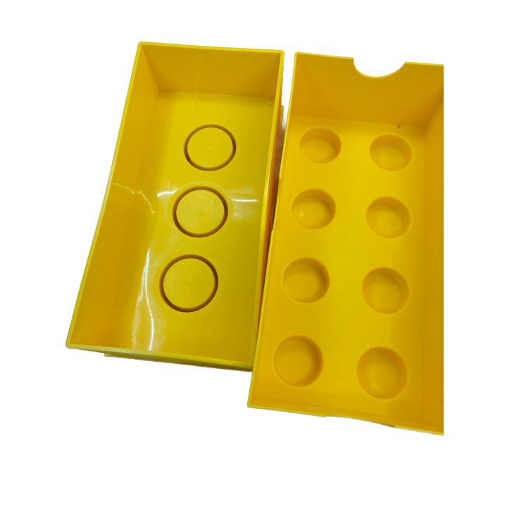 Boîte Rangement LEGO Brique Jaune - Stockage Déco Vintage