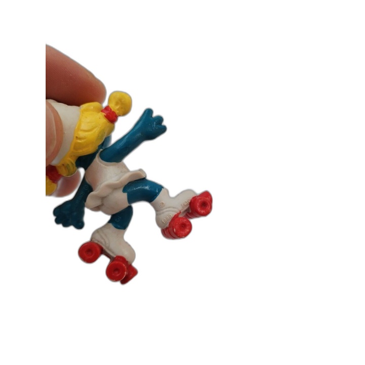 Schtroumpfette Roller Skate Figurine Vintage Peyo Schleich 1980 - Smur