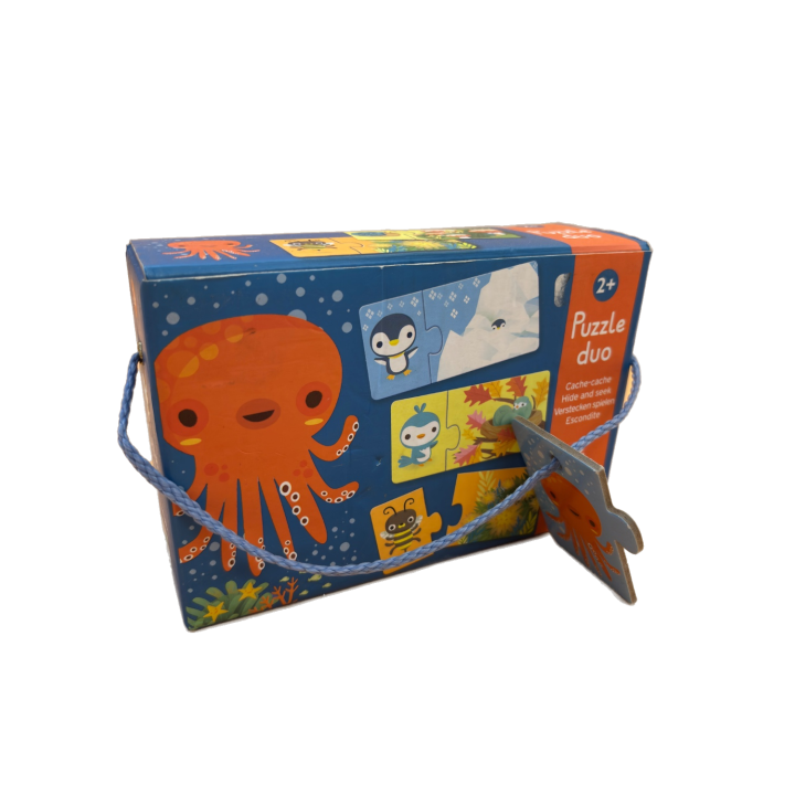 Puzzle Duo Cache-Cache - Djeco - 12 Puzzles 2 pièces dès 2 ans