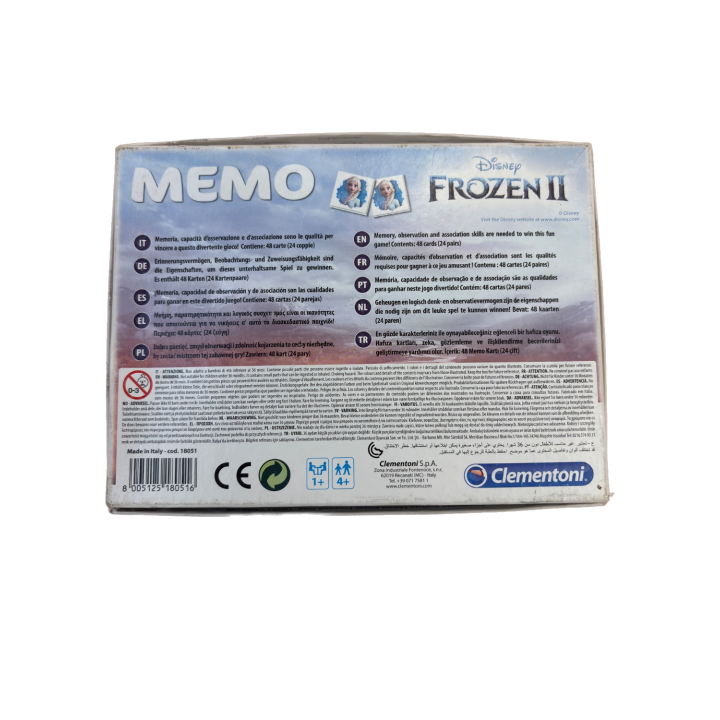 Mémo Frozen 2 - Clementoni - Jeu Mémoire Disney 4 ans