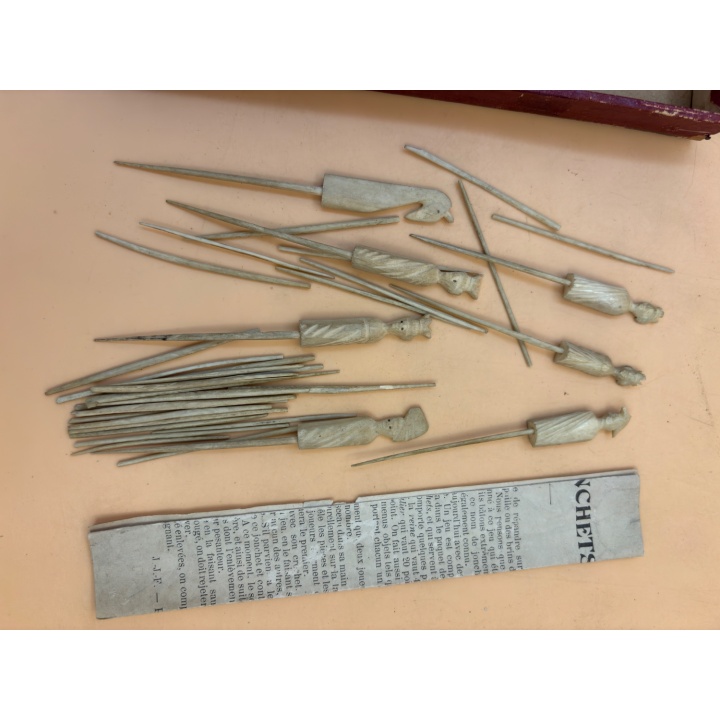 Jonchets Vintage - Jeu de Jonchets Ancien - Bois Sculpté
