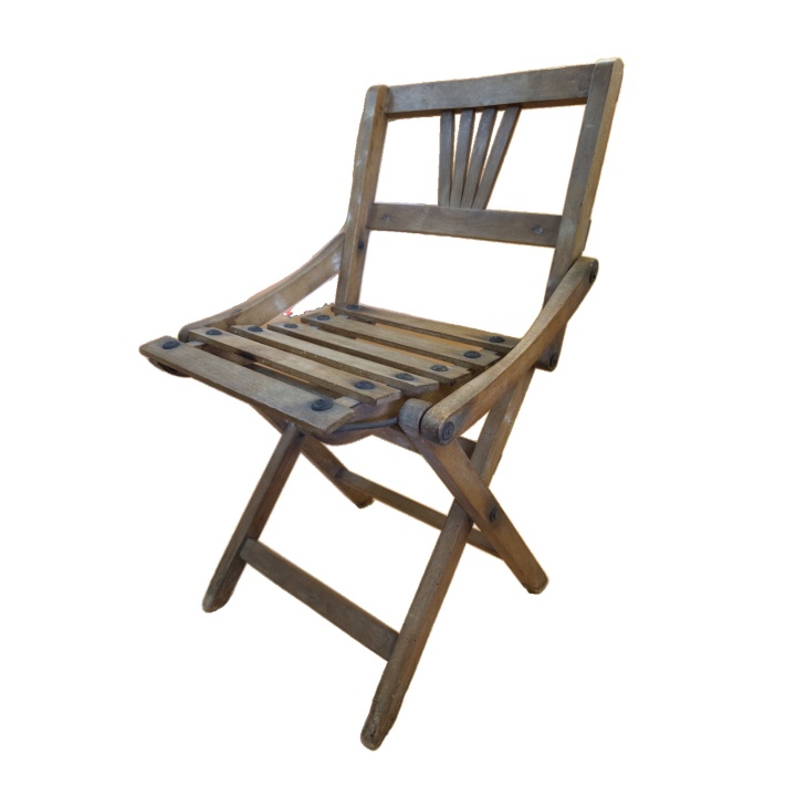 Chaise Pliante Vintage Bois - Style Bistrot Années 40-50