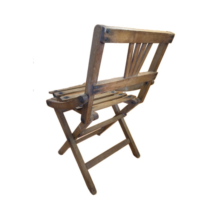 Chaise Pliante Vintage Bois - Style Bistrot Années 40-50