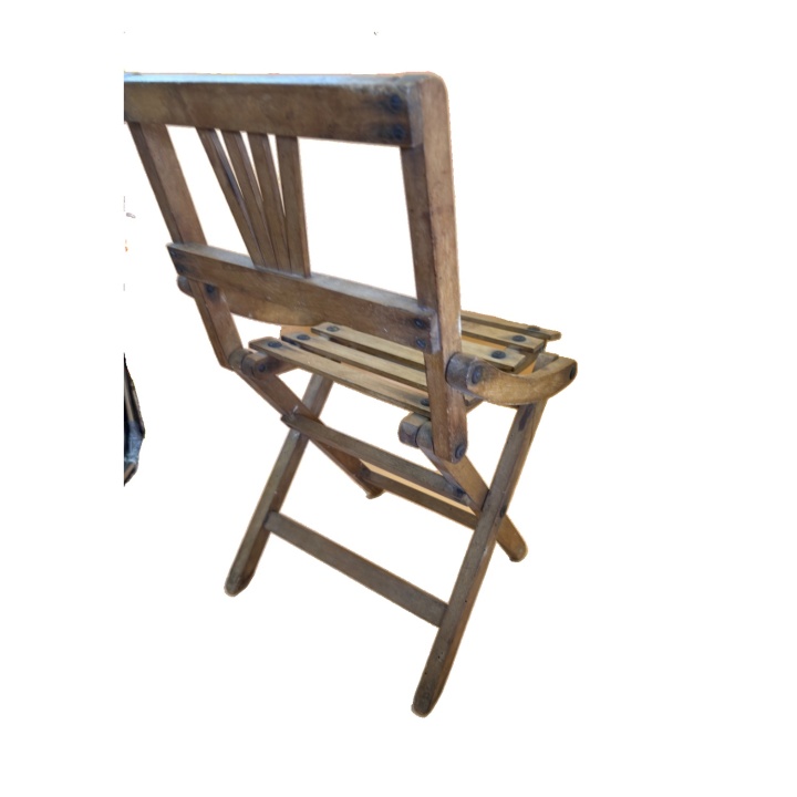 Chaise Pliante Vintage Bois - Style Bistrot Années 40-50