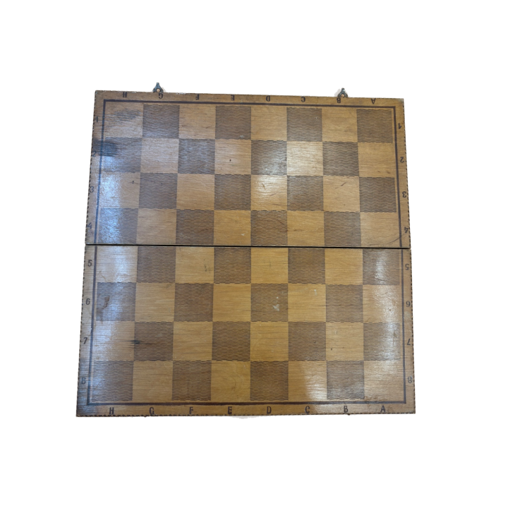 Jeu d'Échecs Bois Vintage - Plateau Pliable et Pièces Tournées