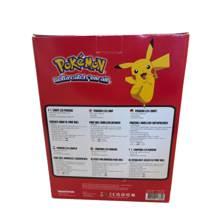 Pikachu Lampe LED Enceinte Poké Ball - Pokémon Teknofun