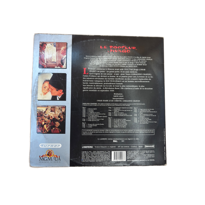 Le Docteur Jivago - MGM - Laserdisc PAL VF VO - David Lean